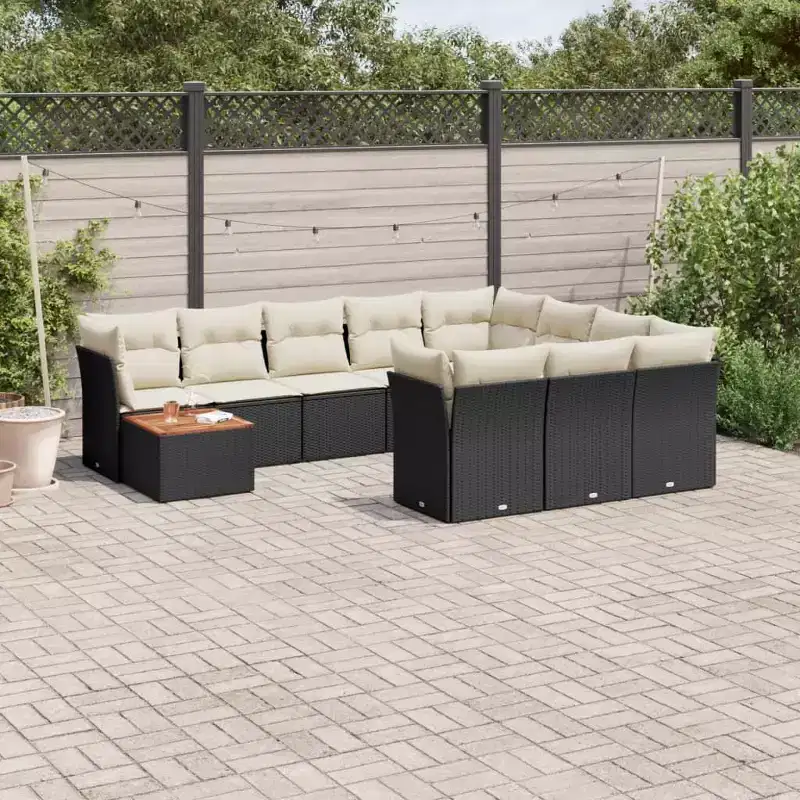 vidaXL Modular Garden Sofa Set with Storage and Cushions
