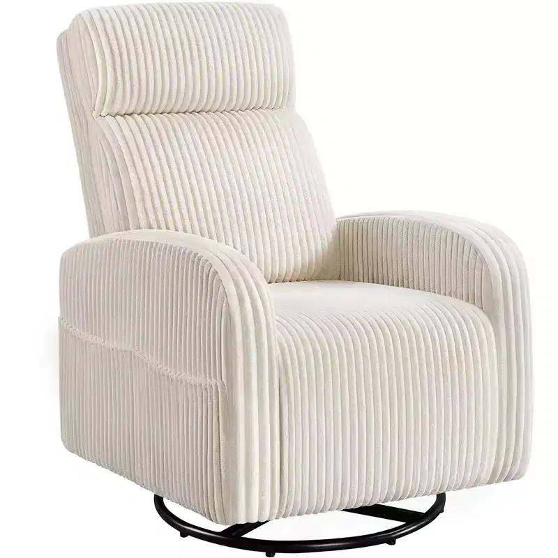 Yaheetech Corduroy Swivel Nursery Glider Chair Rocker Chair