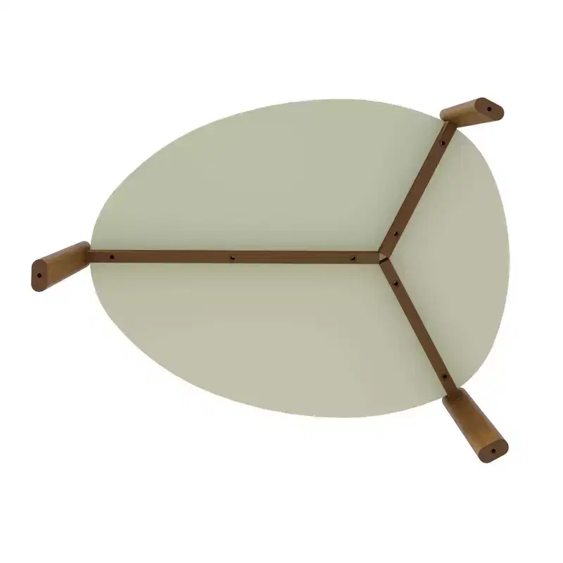 Mid-Century Modern Coffee Table & End Table Set 2-Piece Oval MDF Wood Legs Living Room