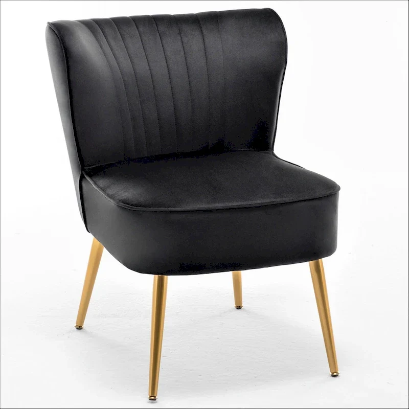 Sauter 23.2 Wide Mid-Century Modern Microfiber Accent Chair with Metal Leg
