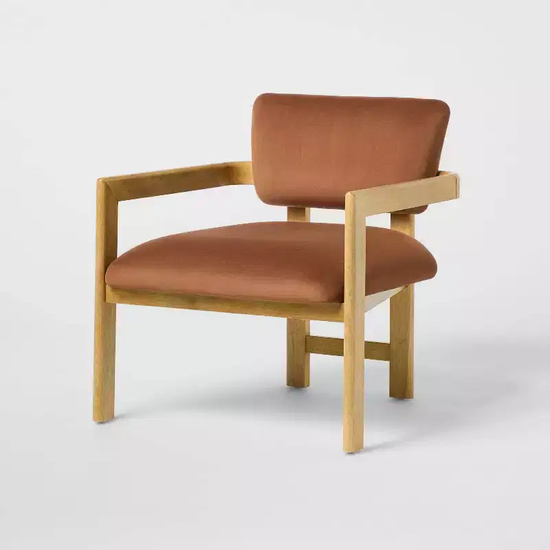 High Gloss Oak Accent Chair Rust - Threshold™ designed with Studio McGee