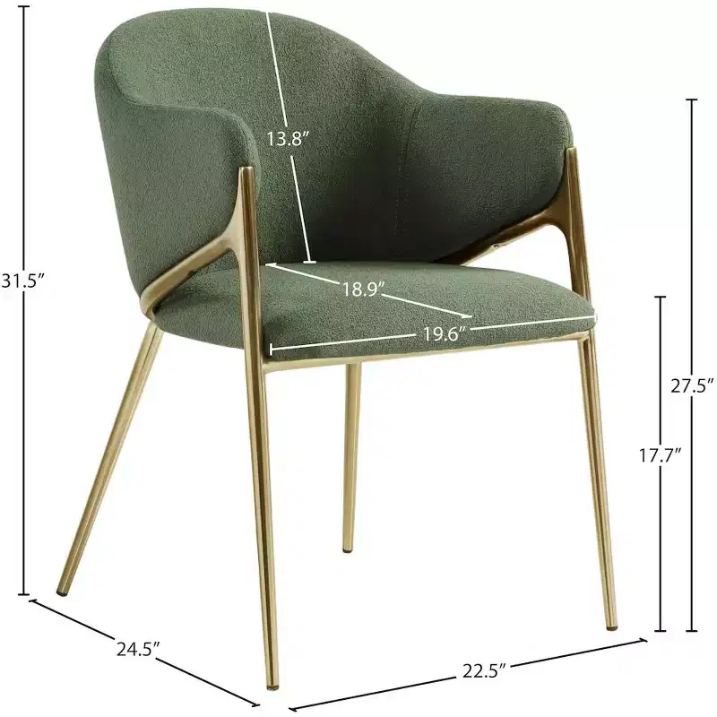 Meridian Furniture,Nial Boucle Fabric Dining Chair, Set of 2