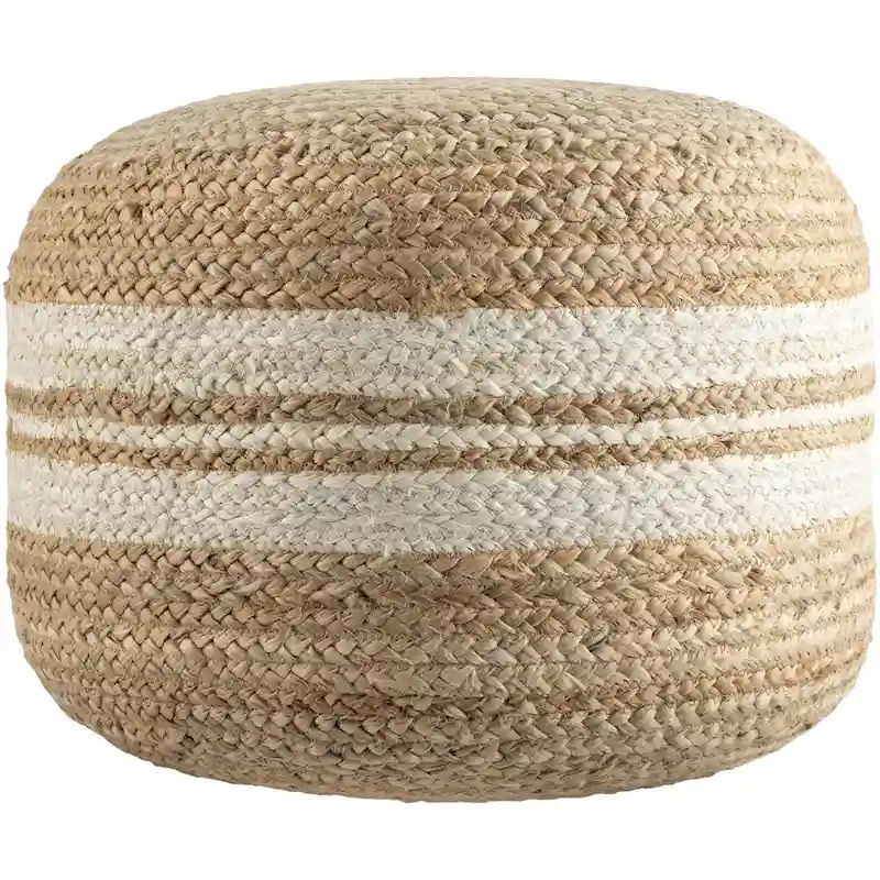 Livabliss Mallows Farmhouse Stripe Pouf