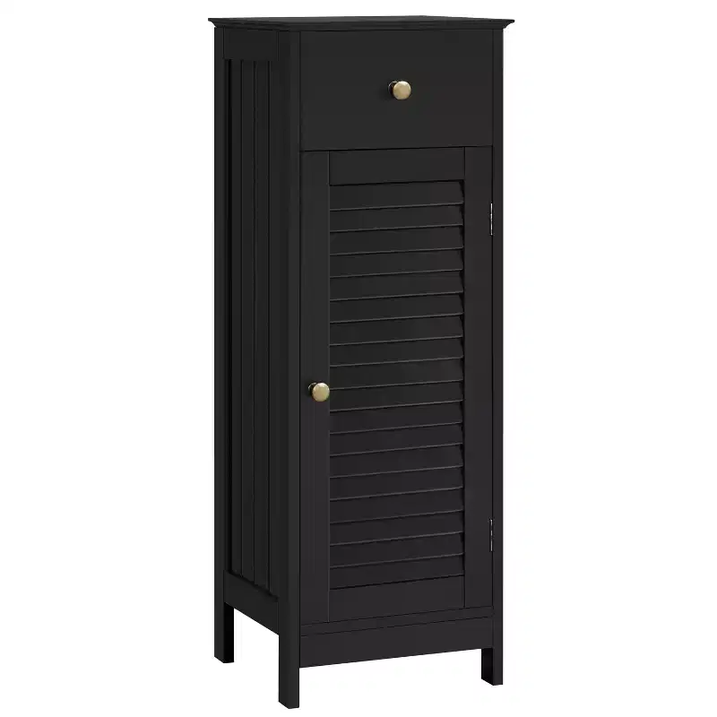 Bathroom Floor Cabinet with Drawer and Single Shutter Door