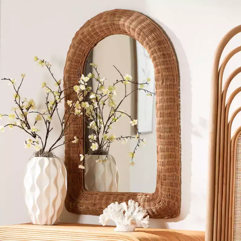 bali & pari Brisia Arched Rattan Wall Mirror