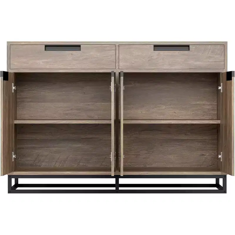 COZONY 55 Sideboard Buffet Cabinet, Large Kitchen Storage Cabinet with 2 Drawers & 4 Doors, Coffee Bar Table for Dining Room