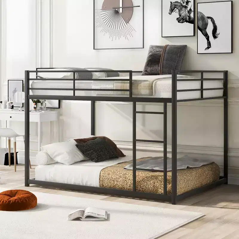 Full Size Metal Bunk Bed?With Ladder, Safety Guaranteed, Easy Assembly