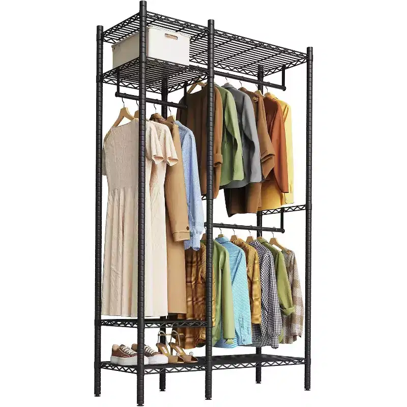 Independent Clothes Hanger for Dormitory Wardrobe, Portable 4-layer Non-built-in Wardrobe System, Maximum Load Capacity 800 Pounds