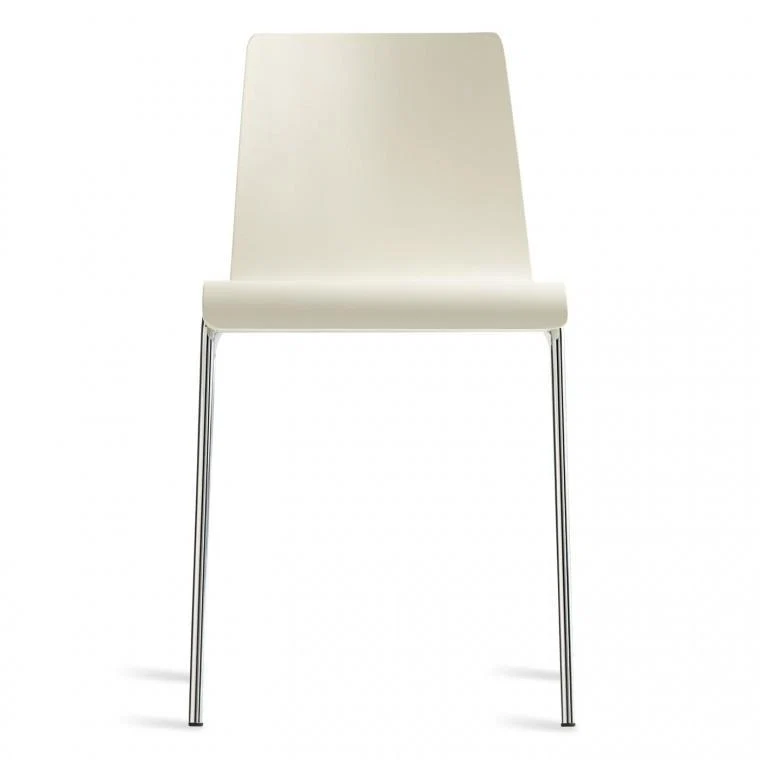 Minimalist Bent Ply Side Chair with Good Proportions & Stackable Design for Dining Room