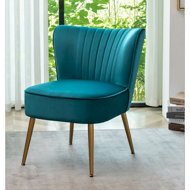 Sauter 23.2 Wide Mid-Century Modern Microfiber Accent Chair with Metal Leg
