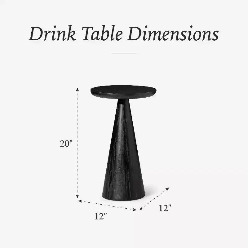 Rustic Wooden Round Drink Table 12x20