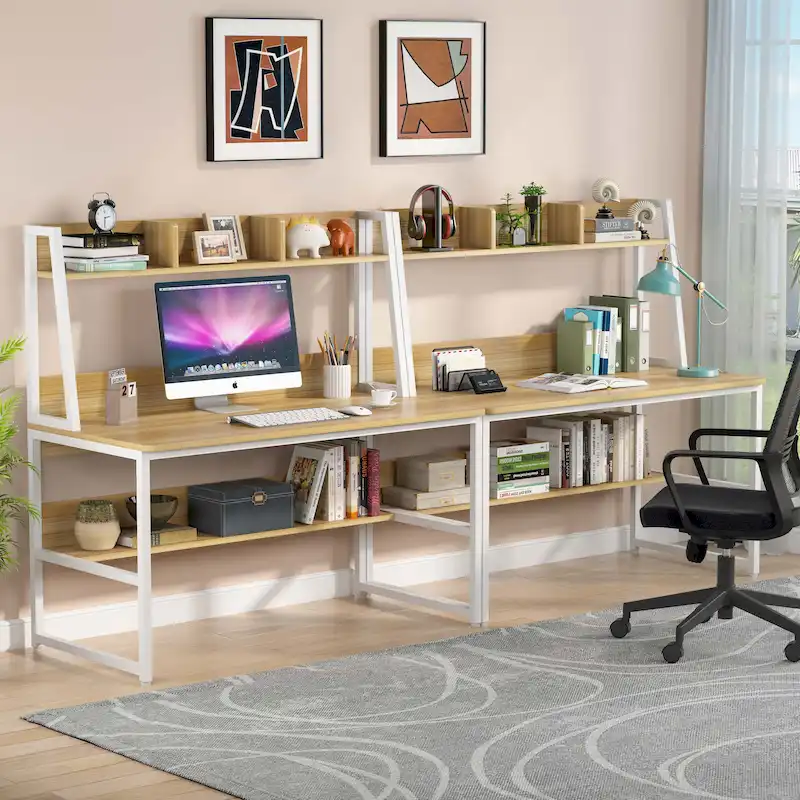 Computer Desk with Hutch and Bookshelf