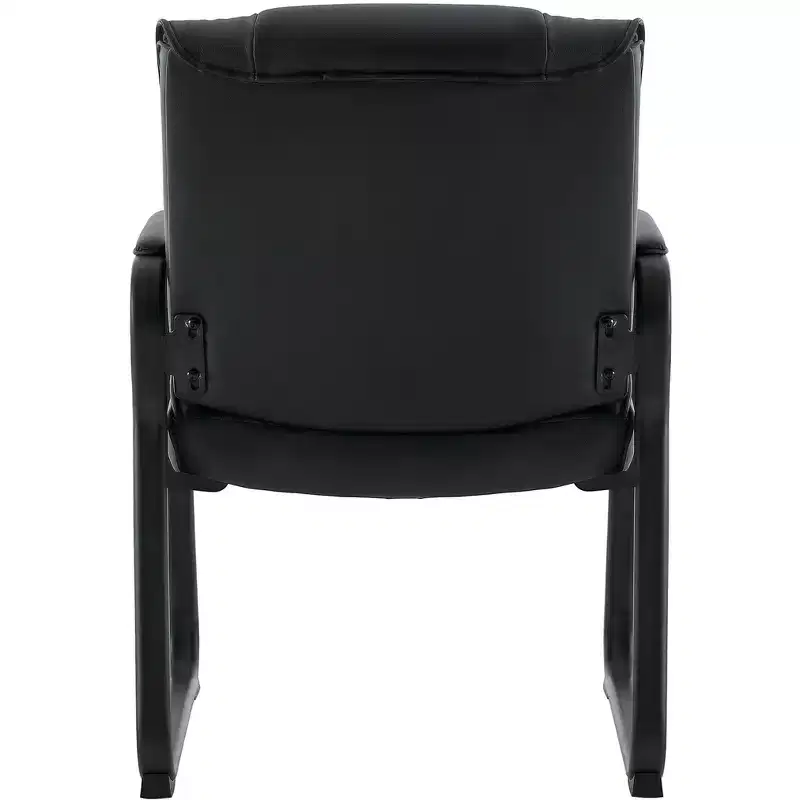 Premium Top Grain, Genuine Leather Waiting Room Chair with Sled Base