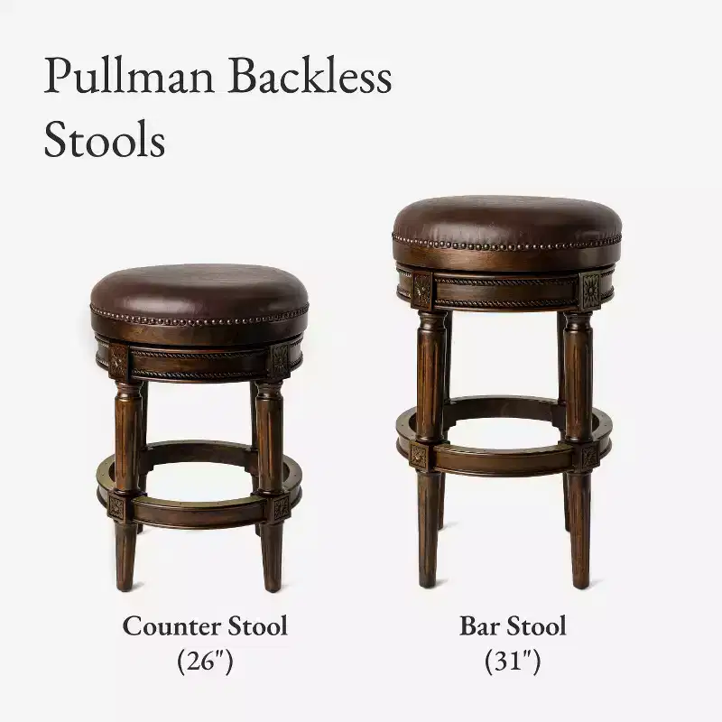 Maven Lane 31 Pullman Backless Swivel Bar Stools with Faux Leather