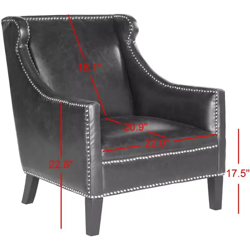 Mckinley Club Chair - MCR4735 - Antique Black - Safavieh Couture