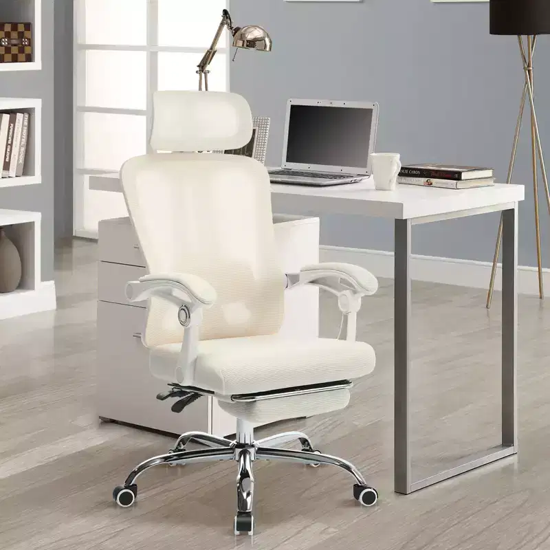 Ergonomic Mesh Reclining Chair with Footrest, Adjustable Lumbar & Headrest, for Home Office Gaming Room