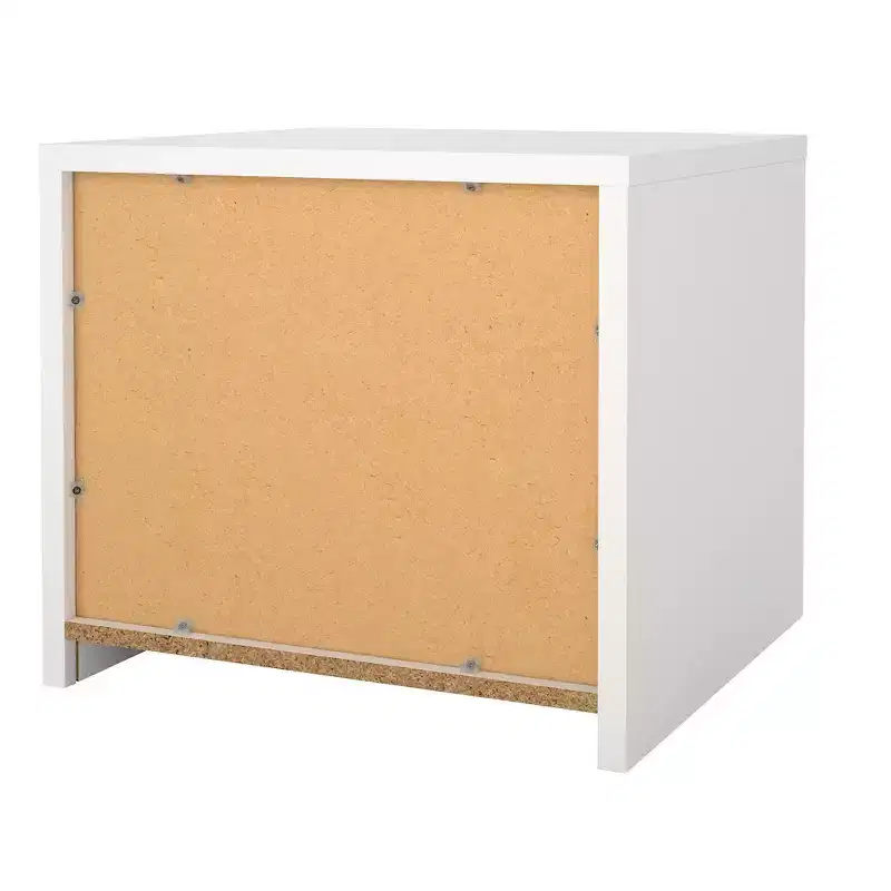 2-Drawer Nightstand, Jackson Hickory/White High Gloss & White, Single