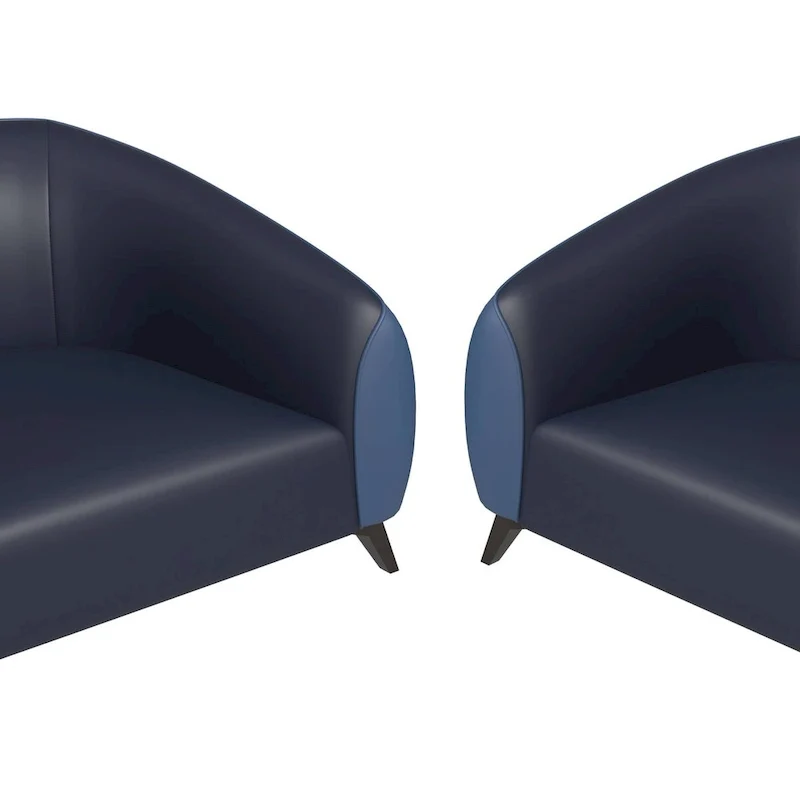 3-Piece Sofa Set Upholstered PU Leather with Solid Wood Frame and Steel Legs Opula Series by LeisureMod