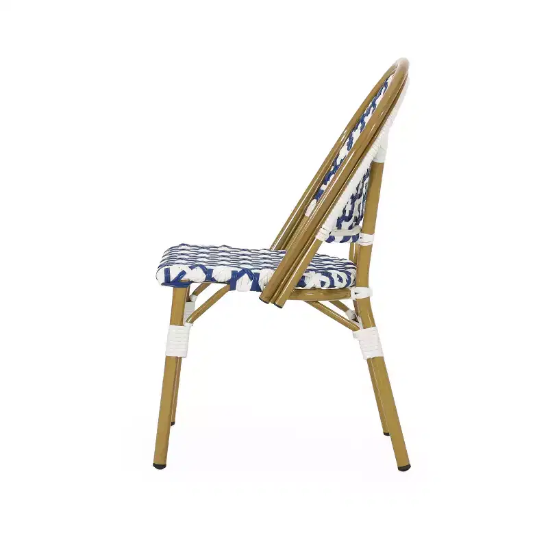 Christopher Knight Home Baron Bistro Chairs with Woven Rattan and Aluminum Frame (Set of 4)
