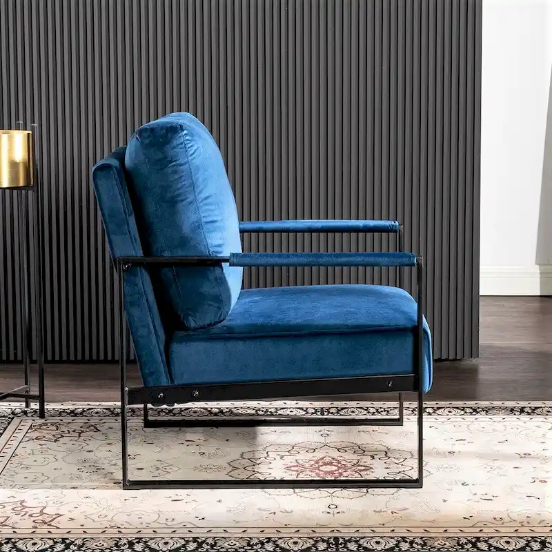 Hosam 25.4 Velvet Upholstery Metal Arms Chair