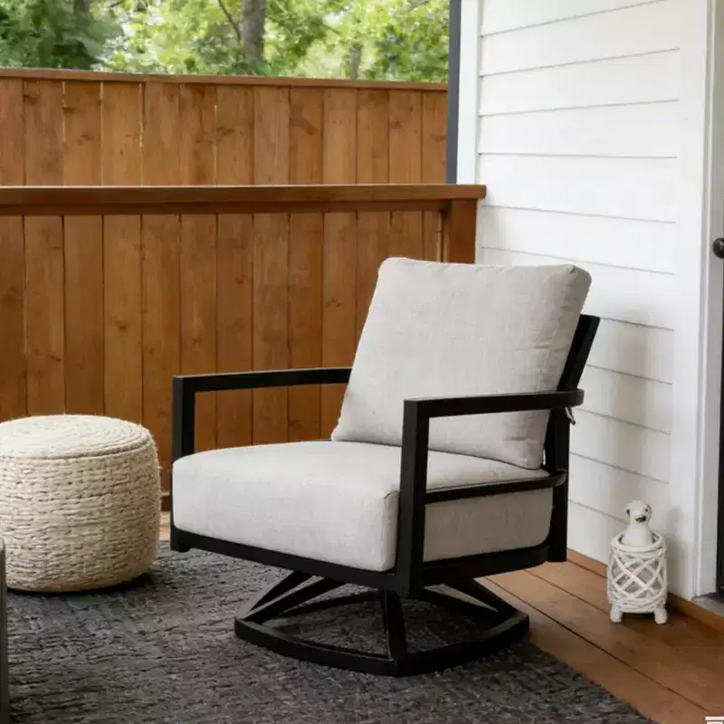 Christopher Knight Home Rebecca Modern Outdoor Aluminum Swivel Chair with Thick Sunbrella Cushions