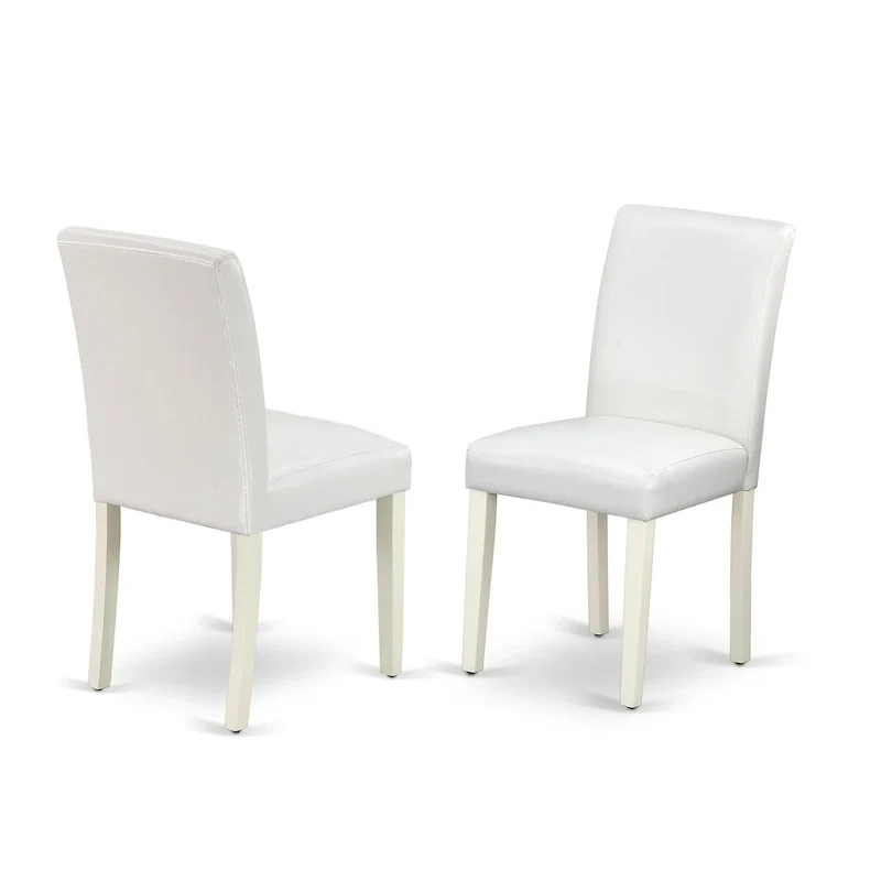 East West Furniture 5 Piece Dinette Set- a Round Dining Table and 4 Parson Dining Chairs, (Finish & Upholstered Option)
