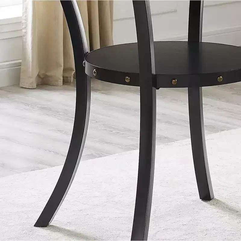 Espresso Wood Counter Height Round Nailhead Dining Table – 48