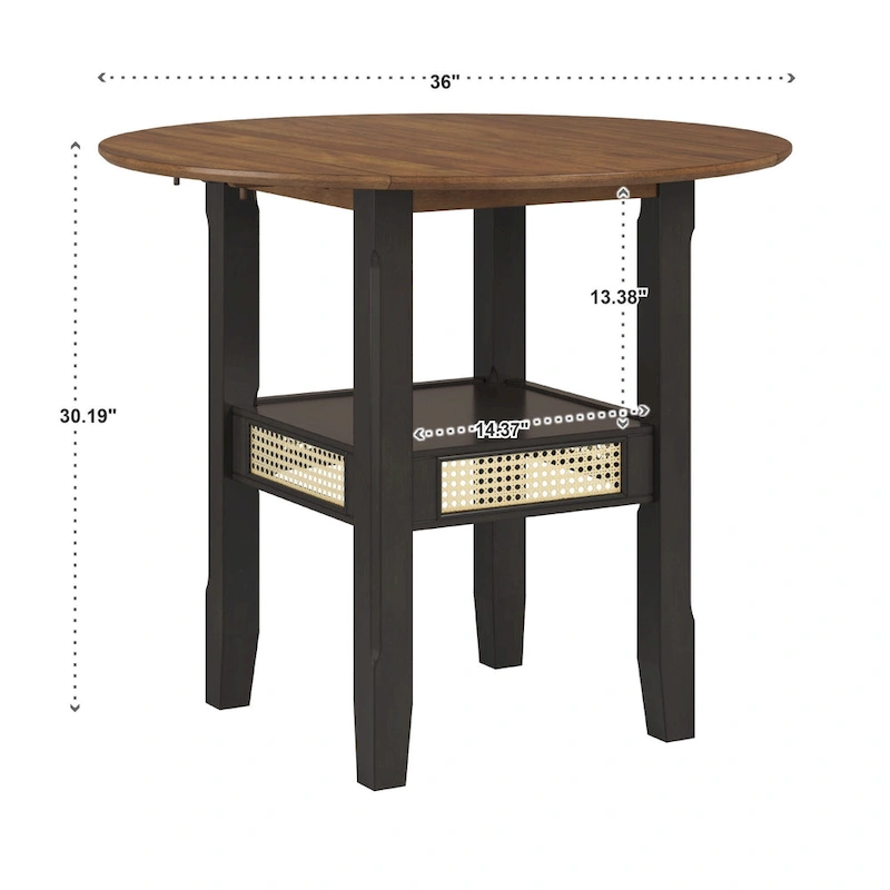 Plaga Cane Accent Dining Table by iNSPIRE Q Classic - 36-inch