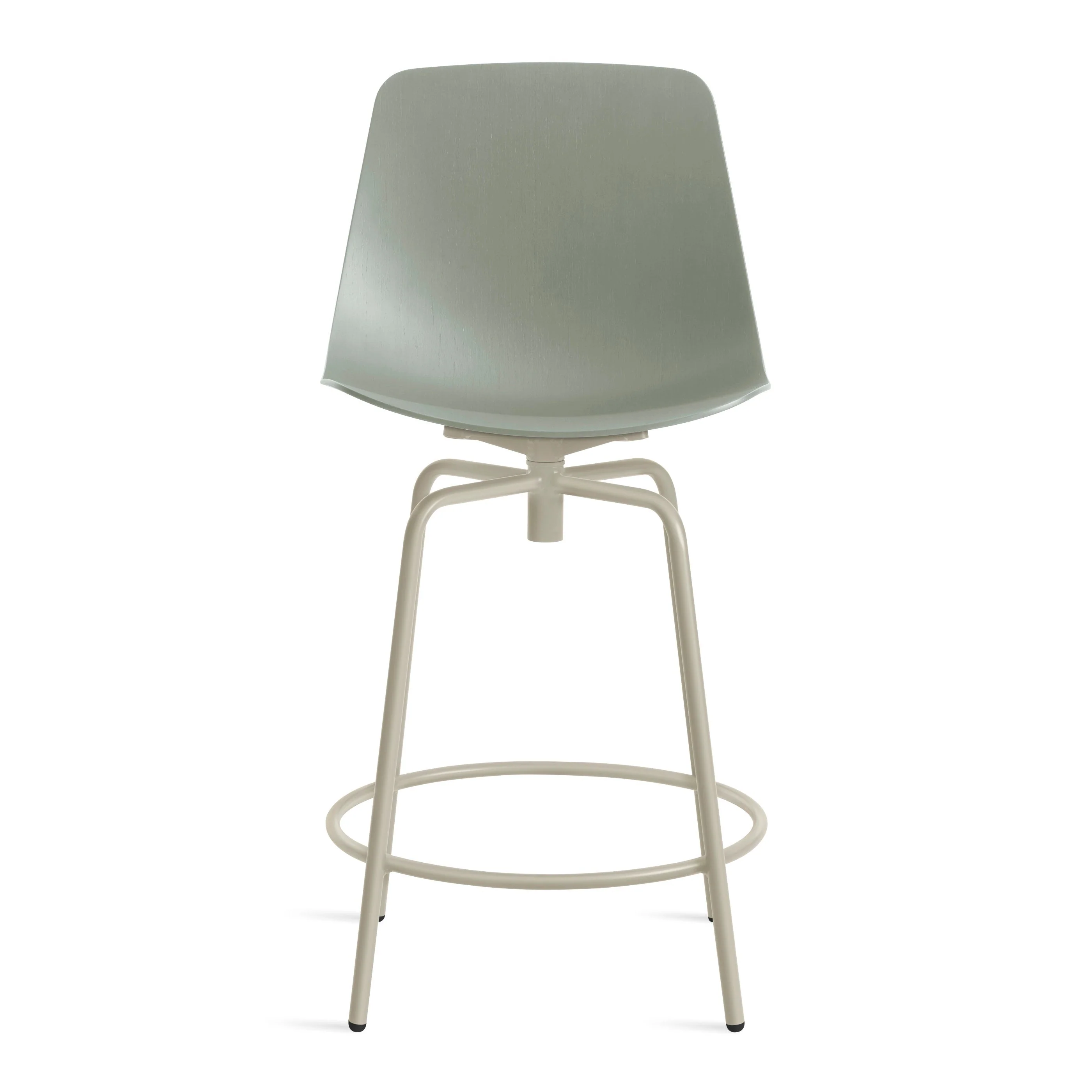 Minimal Natural Oak Wood Swivel Bar Stool with Black Metal Base for Kitchen