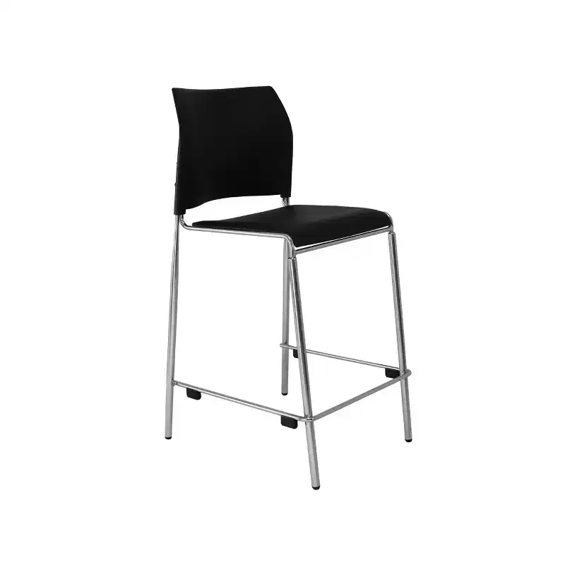 Hampden Furnishings Jody Collection Plush Vinyl Counter Height Barstool Black