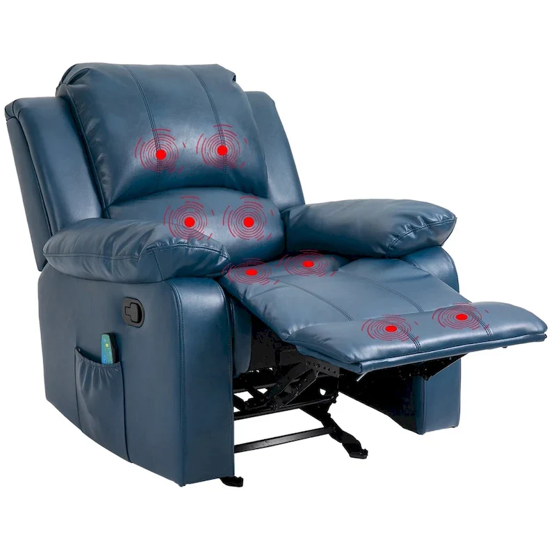 Clihome Faux Leather Recliner Chair with Massage