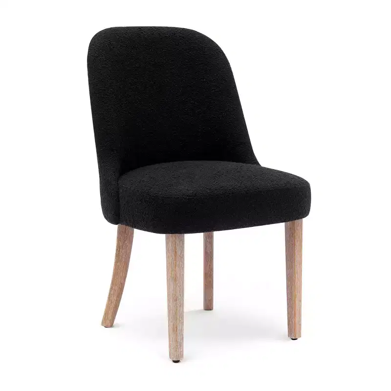 Mid-Century Modern Boucle Upholstered Dining Chair, Set of 6, Water-Resistant Fabric