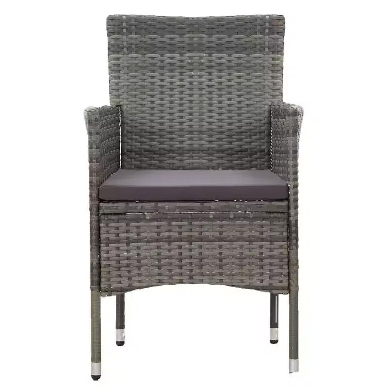 vidaXL Rattan Chair Set of 2 Poly Rattan and Steel