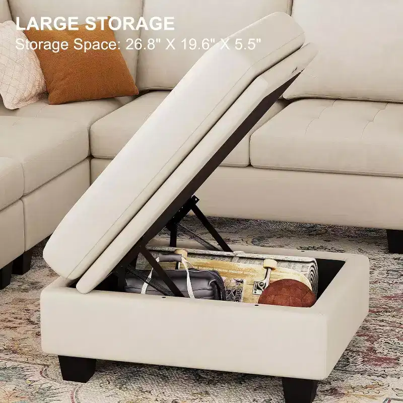 Belffin Modular Velvet Tufted Small Ottoman