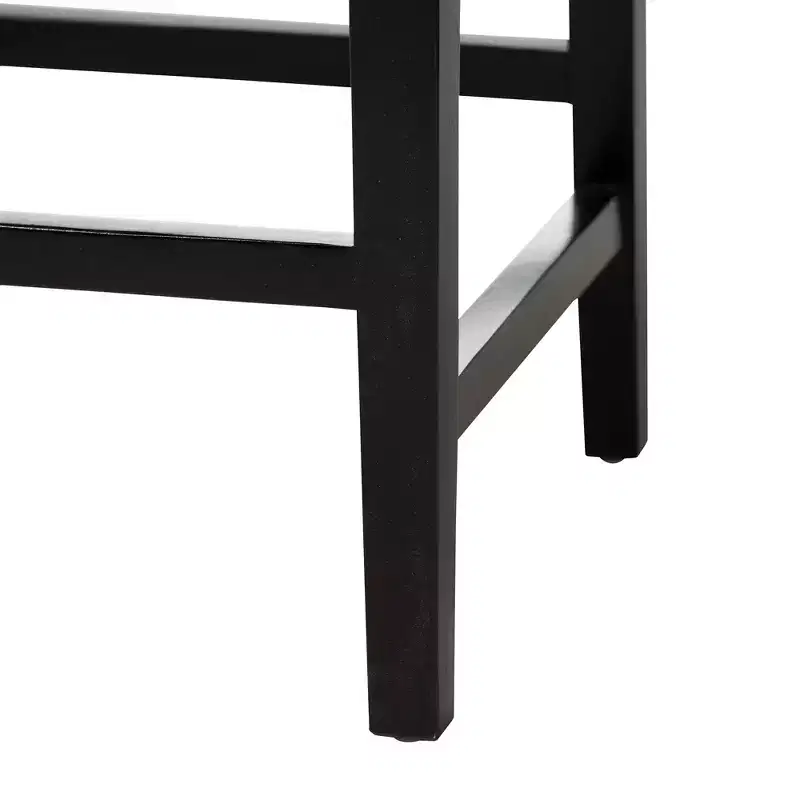 bali & pari Modern Bohemian Counter Stool, Dark Brown Mahogany & Seagrass, Woven Backrest