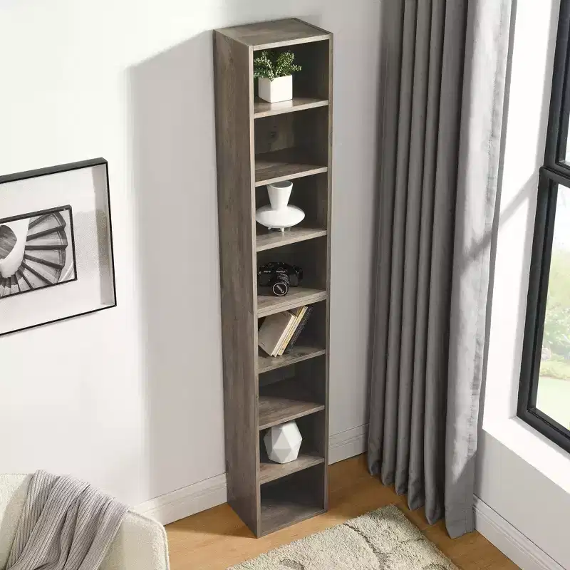 70.9 in.Tall Wood 4-Shelf Standard Bookcase with Shelves (Set of 2)