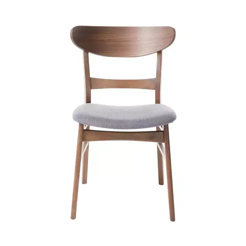 GDFStudio Dimick Mid Century Modern Fabric Upholstered Wood 5 Piece Dining Set
