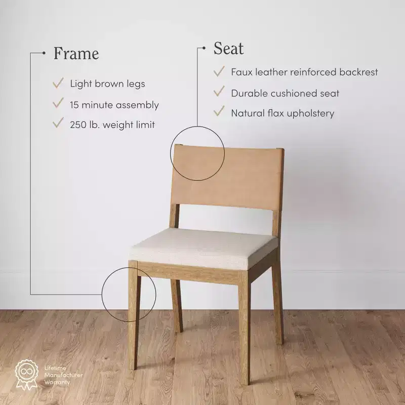 Nathan James Linus Dining Chair Brown Faux Leather