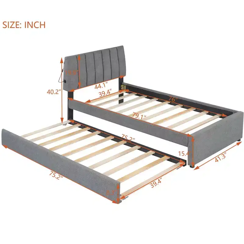 MAYEERTY Sturdy MDF & Particle Board Bed Frame with Extra Sleeping Space & Easy Assembly