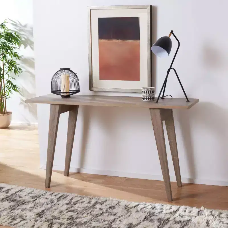 Console Table - Natural Oak Grain, Modern Rustic Style