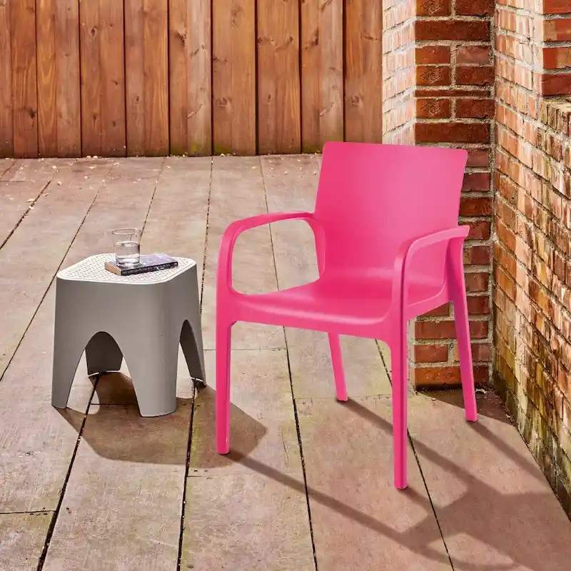 Alissa Resin Stackable All-Weather Dining Armchair, Set of 2
