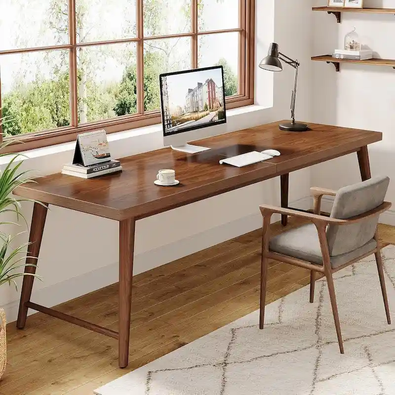 78.7 Wood Extra Long Desk, Large 2-Person Computer Desk Writing Desk