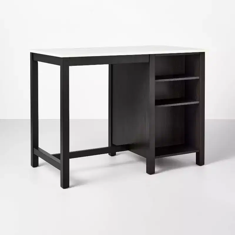 48 Reeded Glass & Wood Kitchen Island with Seating Nook - Hearth & Hand with Magnolia