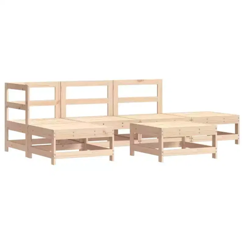 vidaXL Garden Lounge Set Solid pine wood, plywood Medium Modular