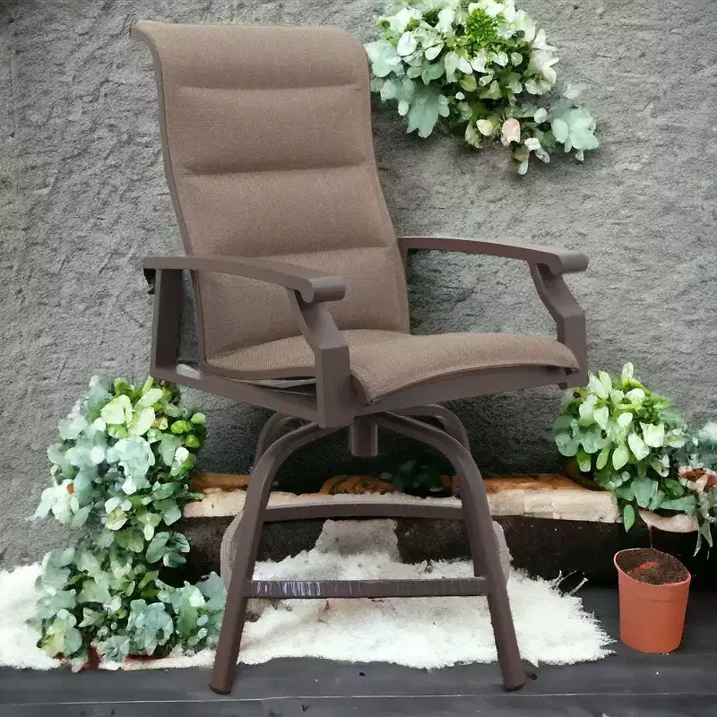 Courtyard Casual Madison Balcony Padded Sling Swivel Stool Alum frame in powder coating