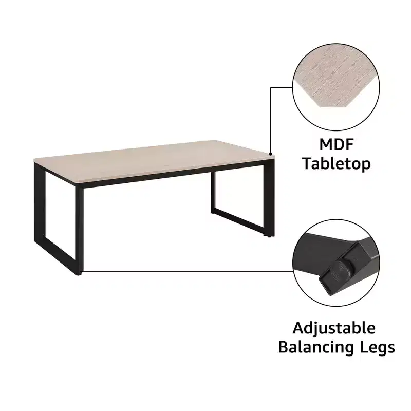 Rosary Blenn Industrial Coffee Table  Triangular Metal Frame