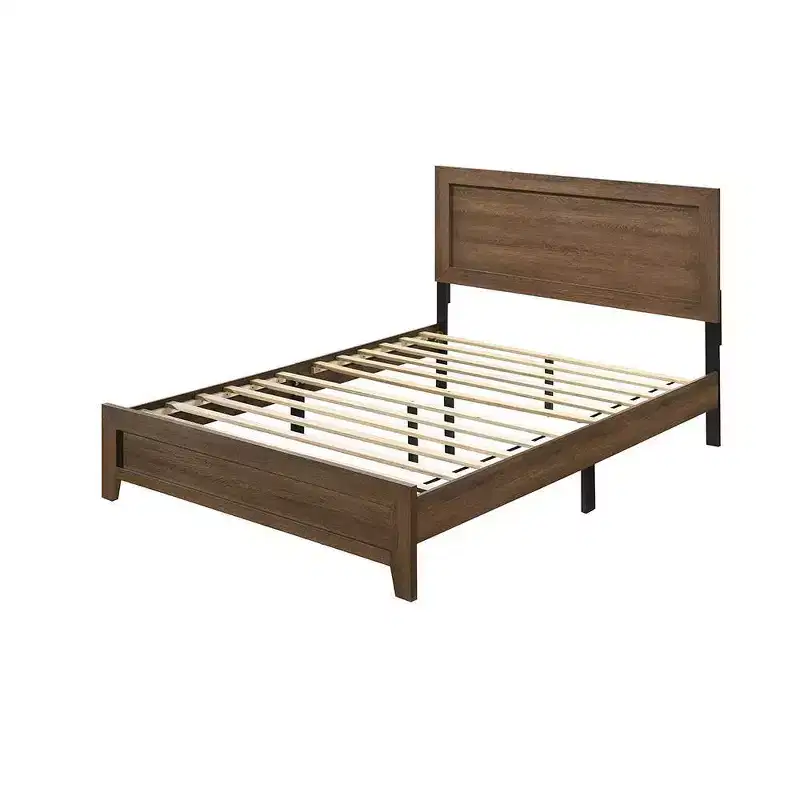 King Platform Bed Oak Finish
