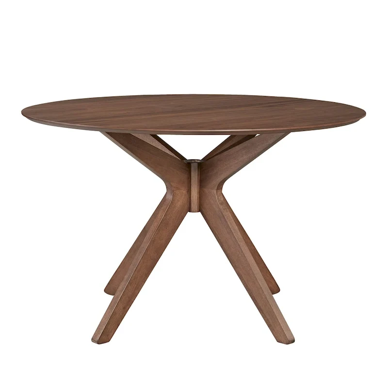 Space Savers Satin Walnut 5 Piece Pedestal Table Set