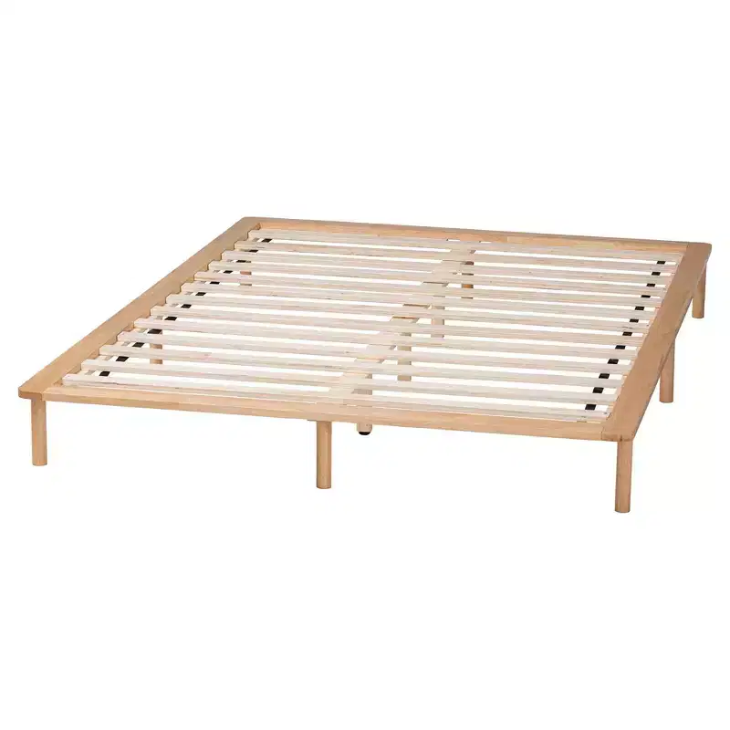Baxton Studio Queen Size Calhoun Bed Frame Natural Brown