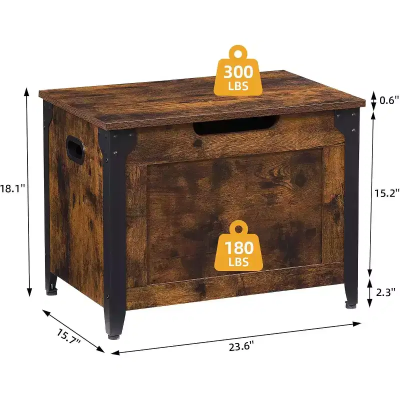 Wooden Storage Chest with Lid,Storage Trunk,Storage Bench with Safety Hinge and Lift-Top for Entryway, Bedroom, Living Room